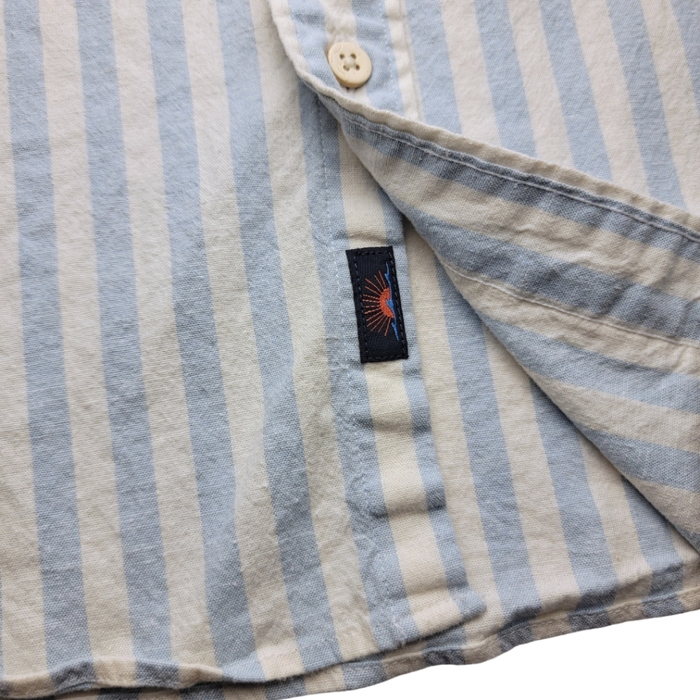 Faherty Breeze Sky Shell Stripe Short Sleeve Shirt XXL - Picture 6 of 7